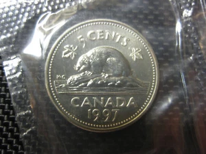 1997 Canadian Prooflike Nickel ($0.05) - Picture 1 of 2