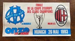 Aufkleber Sticker OM Marseille Mailand 1993 Champions Torrecht Tapie Selten AB - Bild 1 von 6