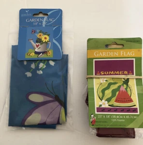 Sommer Wassermelone & Gießkrug Hof Garten Banner 18" x 23" 2 Banner - Bild 1 von 3