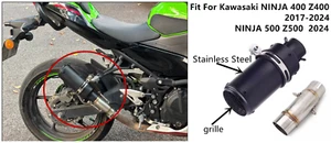 Fit For Kawasaki NINJA 400 Z400 NINJA 500 Z500 Exhaust Muffler Tip Mid Link Pipe - Bild 1 von 8