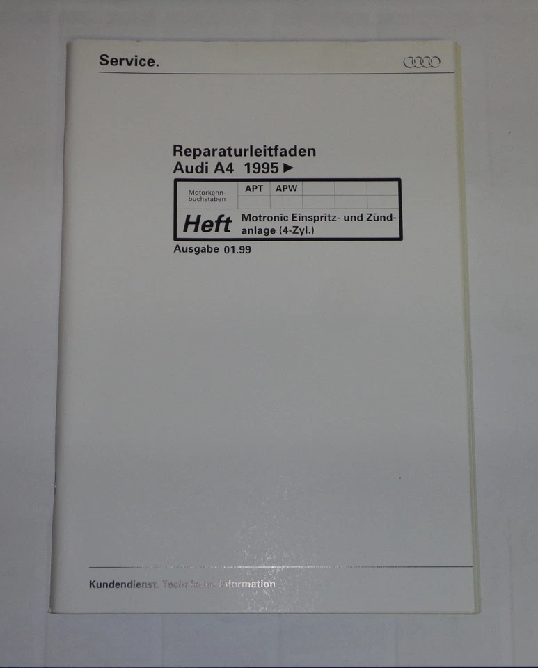 Manual de Taller Audi A4 Tipo B5 Motronic Inyección- Dispositivo Encendido 4 - Imagen 1 de 1