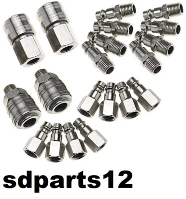 20pz Attacchi Rapidi Aria Compressa 1/4" BSP Connettori per Tubo Aria Raccordi - Immagine 1 di 4