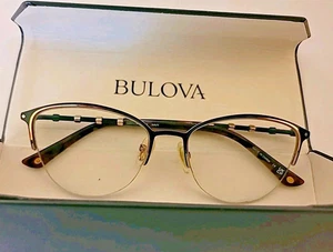 Bulova Belfair Brille 53 17-140 Navy Gold Halbrand Schildpatt NUR GESTELL - Bild 1 von 13