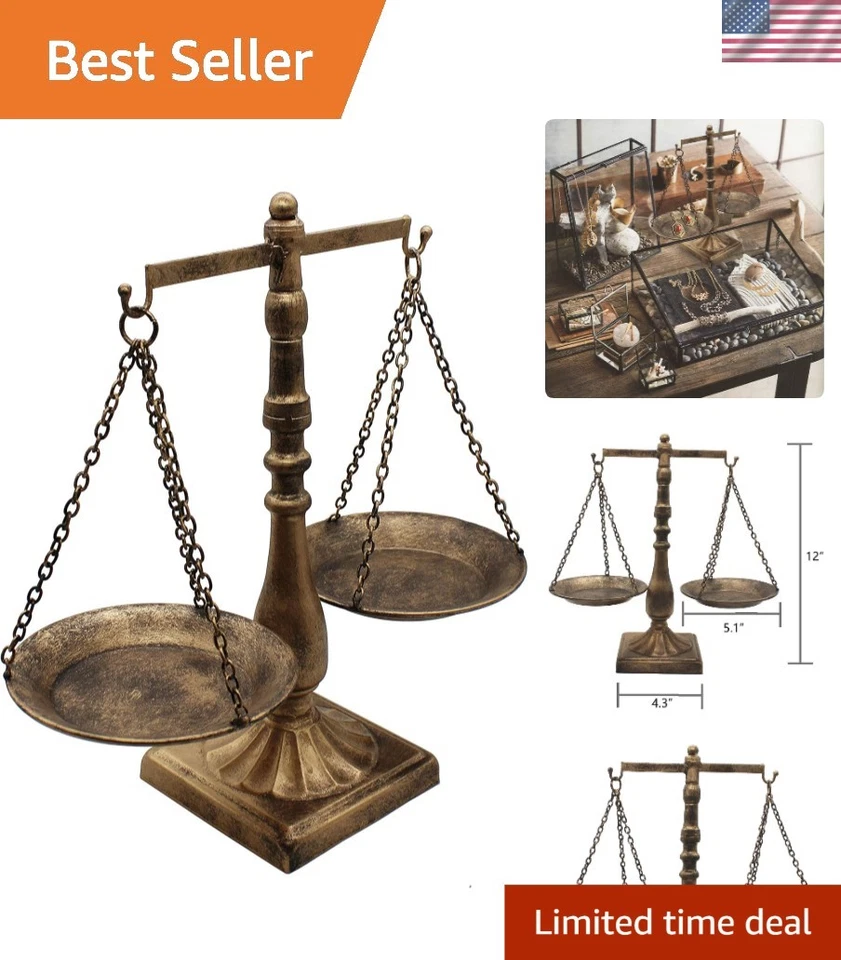 Vintage Style Metal Libra Jewelry Display Tray Cosmetic Organizer Storage