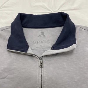 Camisa Pullover ORVIS Para Hombre Mediana 1/4 Cremallera Manga Larga Gris Claro; ¡USADA EN EXCELENTE ESTADO! - Imagen 1 de 10