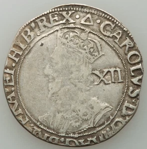 (1639-40) ENGLAND CHARLES I SILVER SHILLING TOWER MINT MM, 5,08 GMS, NGC CLIPPED - Bild 1 von 4