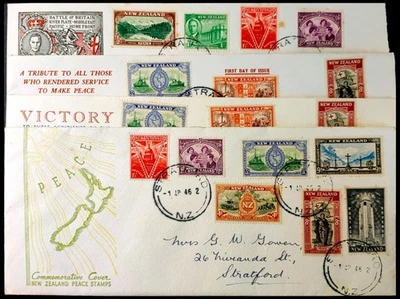 NUEVA ZELANDA 1940 PAZ LOTE DE 4 CUBIERTAS LARGAS (JF) Foto 1 de 4