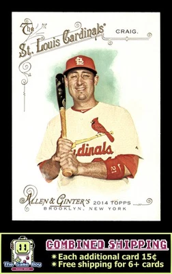 2014 Topps Allen & Ginter #347 Allen Craig St. Louis Cardinals - Image 1 of 2