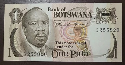 Banknote Botswana 1 pula 1976 P.-1a UNC++ - Image 1 of 2