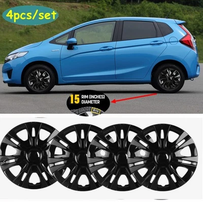 15" Hubcaps Wheel Covers Hub Caps Fits R15 Steel Wheel For Honda Fit Jazz Foto 1 de 4