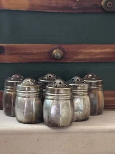Lot of 6 Vintage Sterling Lord Silver Inc Mini Salt & Pepper Shakers - Picture 1 of 13