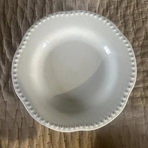 4 Pottery Barn Emma Green Salad/Soup Bowls Beaded Edge Set Of 4 Portugal 8 3/4" - Picture 1 of 5