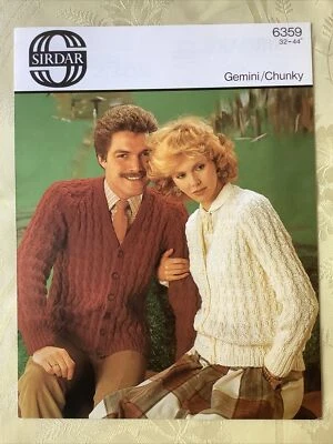 Sirdar knitting pattern 6359. Cardigan in Chunky 32-44". NEW, old stock - Image 1 of 3