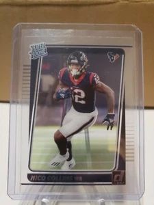 NICO COLLINS 2021 Panini Clearly Donruss RATED ROOKIE Texans Michigan Acetate RC - Picture 1 of 2