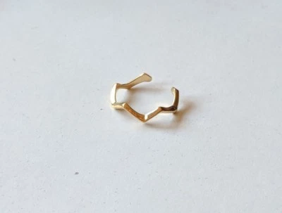 Золотистый Kate регулируемый зигзаг шеврон носок кольцо новый! - Изображение 1 из 2