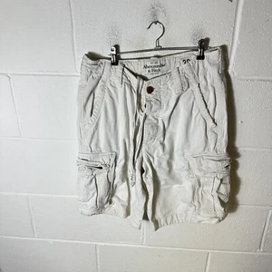 Abercrombie And Fitch Shorts Mens W30 White Cargo Cotton Casual Combat Outdoor - Picture 1 of 12