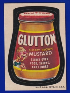 GLUTTON MUSTARD 1974 TOPPS WACKY PACKAGES series 5 VG-EX - Picture 1 of 2