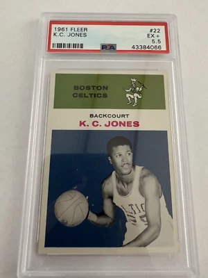 K.C. JONES 1961 FLEER BASKETBALL #22 PSA 5.5 EX+ - Image 1 of 3