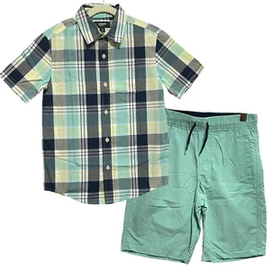 Urban Pipeline Madras Shirt Shorts Boys Size 6/8 Bundle Plaid Blue 2 Pc Lot - Picture 1 of 16