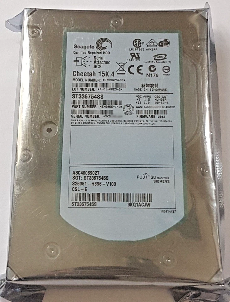 36 GB SAS Seagate Cheetah 15K.4 ST336754SS 8MB HDD 3.5 " Certified Repaired - Image 1 of 1
