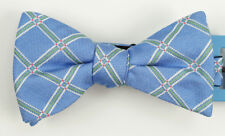 Countess Mara Blue Green Reiss Grid Plaid Pre-tied Bow Tie Silk