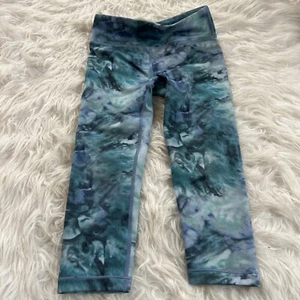 ATHLETA GIRL HIGH RISE CHIT CHAT BLUE TIE DYE TIGHT LEGGINGS  MEDIUM/ 8-10 - Picture 1 of 8