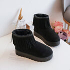 Kid's Tan Suede Tassels Platform Fur Lined Low Ankle Boots.More Colo. EU 25- 36