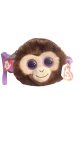 Ty Fashion Coconut The Monkey Zippered Coin Purse With Purple Ears And Eyes - Picture 1 of 2