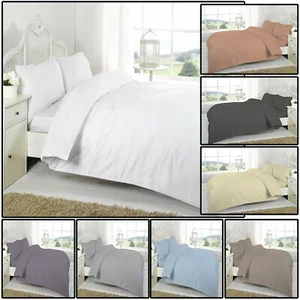 Flannelette Duvet Cover Set Quilt Thermal Bedding 100% Brushed Cotton Pillowcase - Picture 1 of 7