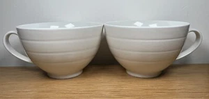 TEA FORTE pair Of White Fine Porcelain Banded Coffee Cups 7x10cm - Picture 1 of 10