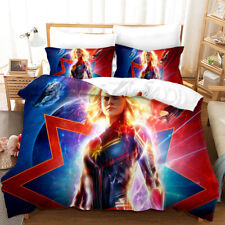 Captain Marvel 3pcs Bedding Set Duvet Cover Comforter Cover Pillowcases Gift