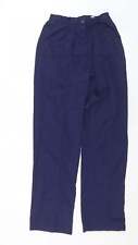 Boyd Cooper Mens Blue Polyester Trousers Size 24 in L29 in Regular Button