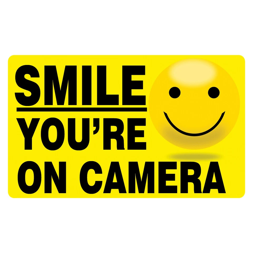 STICKER SECTOR 3 Pack SMILE YOU'RE ON CAMERA Stickers Video Alarm Security System Decal Warning