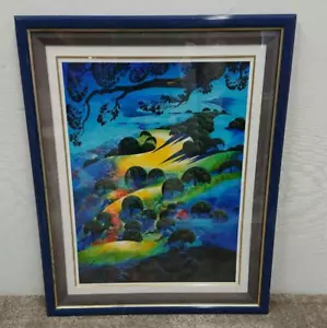 Eyvind Earle Sunset Flame Fading Sunset Hand Signed Screen Print 1995 Disney Art - Picture 1 of 8