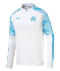 Puma Olympique Marseille OM 1/4 Zip Training Top Men's XL White $75