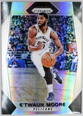 2017-18 Panini Prizm #128 E'twaun Moore Silver Prizm New Orleans Pelicans - Image 1 of 2
