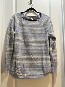 Ll Bean Stripe Sweater Multi Color 100% Cotton Large Armpit To Armpit 21” - Picture 1 of 7