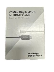 Best Buy essentials - 6' Mini DisplayPort to HDMI Cable 6 ft - Black - Picture 1 of 3