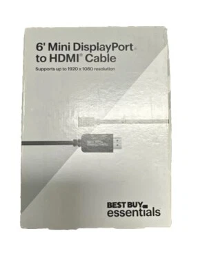 Best Buy essentials - 6' Mini DisplayPort to HDMI Cable 6 ft - Black - Image 1 of 3