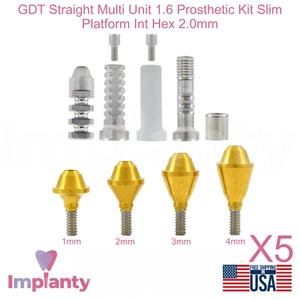 5x GDT Recto Multi Unidad 1.6 Kit de Prótesis Plataforma Delgada Int Hex 2.0mm - Imagen 1 de 24