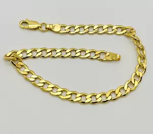 9ct Real Yellow Gold 5mm Curb Men&Women Bracelet 7.5 INCH 3.3gr - Picture 1 of 10