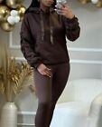 Womens Ruched Sleeve Oversized Hooded With Ribbon Ladies Sweatshirt Jumper Top