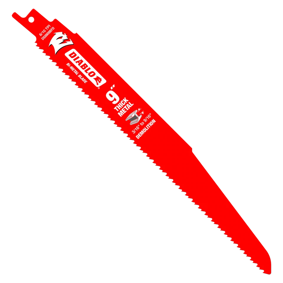 DIABLO DS0908BFD200 PACK 200 9" x 8/10 TPI THICK METAL Reciprocating Saw BLADES - Image 1 of 1