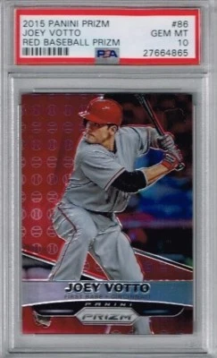 2015 Panini Prizm Joey Votto Red Prizm Gem Mint PSA 10 - Image 1 of 2