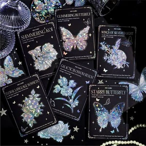 Blumen Schmetterling holografische Aufkleber 10 Stück/Pack Journal Scrapbooking Sticker - Bild 1 von 13