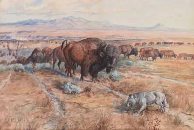 Impresión artística de giclee occidental Guardian of the Herd de Charles M Russell + Envío gratuito Foto 1 de 4