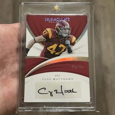 2018 Panini Immaculate Collection Collegiate Clay Matthews Auto  1/1 - Image 1 of 2