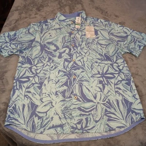 Camisa Tommy Bahama Para Hombre Grande Azul Veracruz Cay Floral Abotonada Manga Corta - Imagen 1 de 21