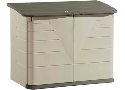 Rubbermaid FG374701OLVSS Horizontal Shed Large 5' x 4' - Sandstone - Image 1 of 4