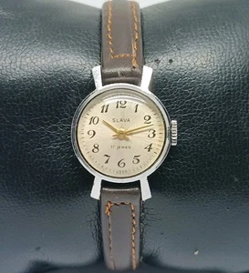 Vintage Watch SLAVA Beautiful 17 Jewels Mechanical Womens Wristwatch USSR 1970s - Picture 1 of 12
